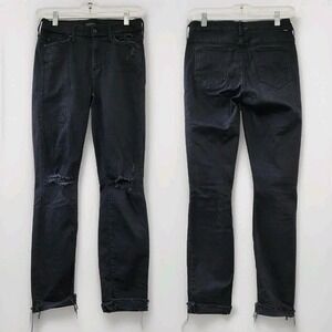 MOTHER THE LOOKER Ankle Fray Jeans Guilty As Sin Jeans  Size 25 Black